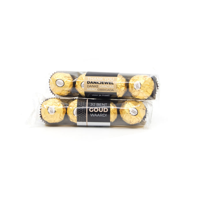 Ferrero Rocher 4 stuks met eigen etiket - Vrijwilliger Ferrero Rocher 4 stuks met eigen etiket - Vrijwilliger