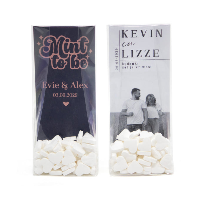 Blisterzak met snoep en eiket - trouwen Blisterzak met snoep en eiket - trouwen
