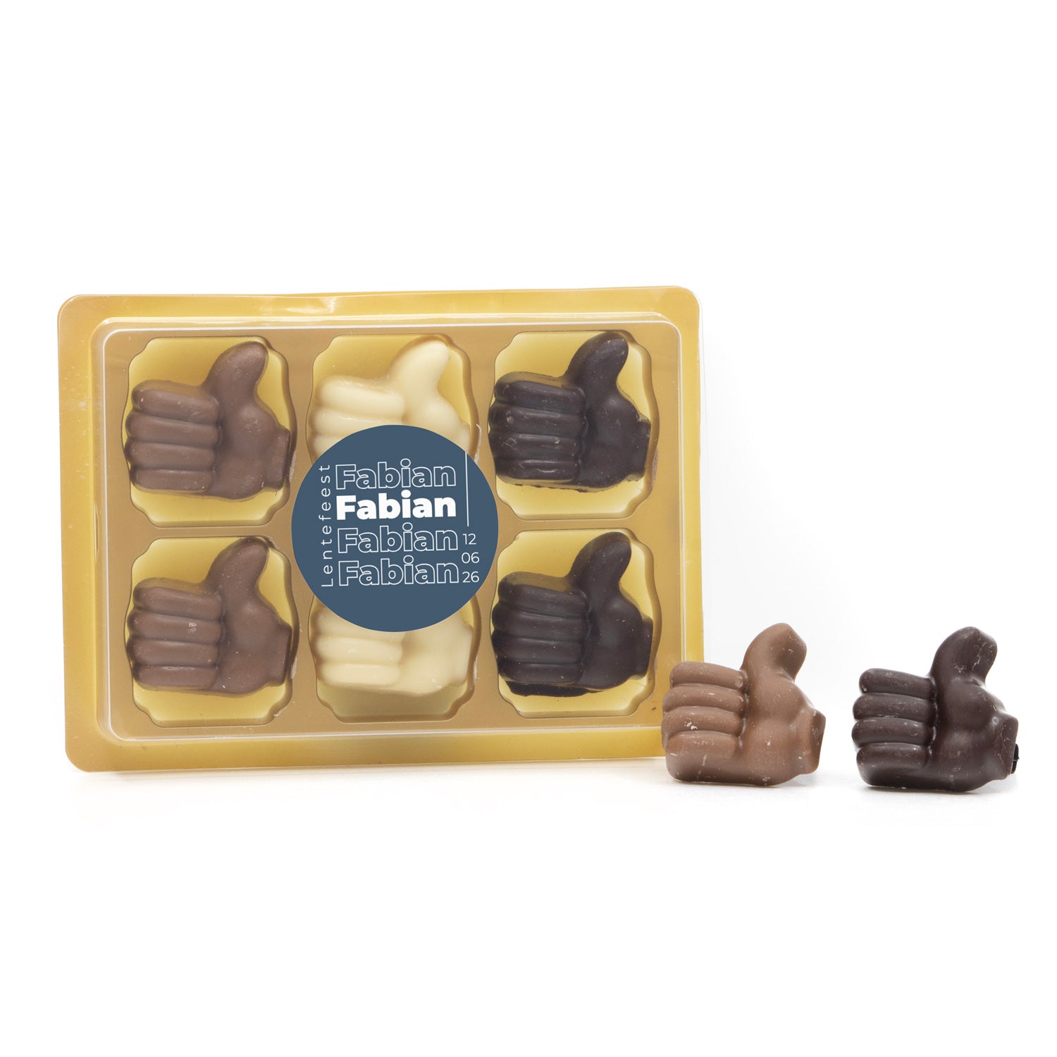 Chocolade duimpjes 6st - Communie jongens - Bedankjes.nl
