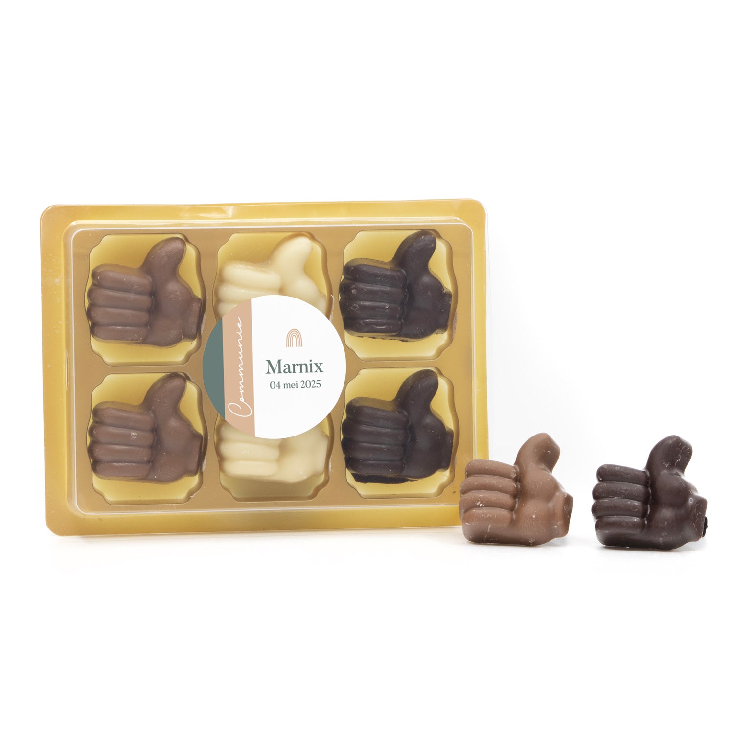 Chocolade duimpjes 6st - Communie jongens - Bedankjes.nl