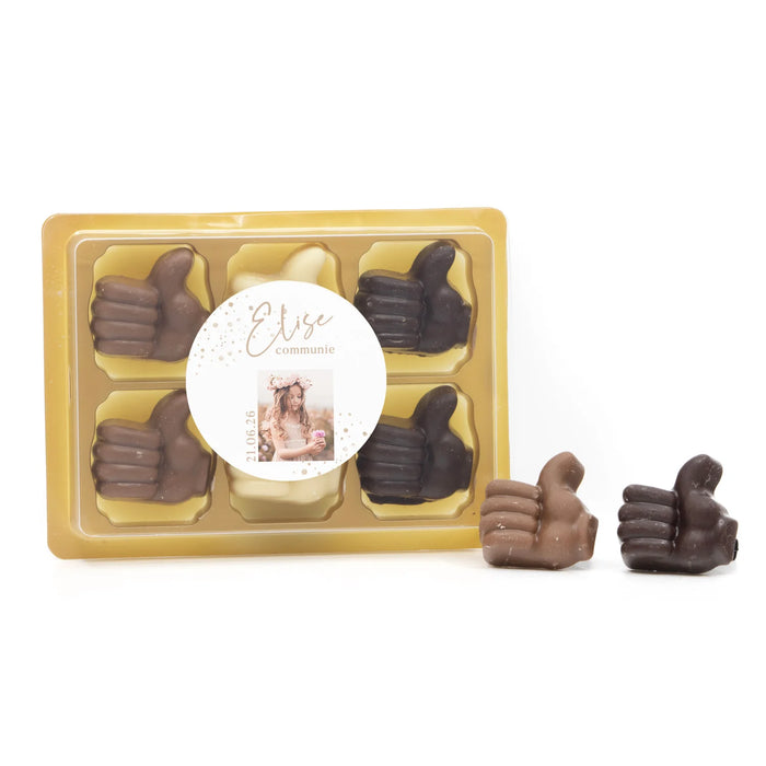 Chocolade duimpjes 6st - Communie meisjes Chocolade duimpjes 6st - Communie meisjes