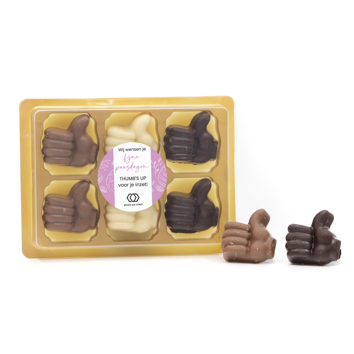 Chocolade duimpjes (6) Thumbs up - Pasen - Bedankjes.nl