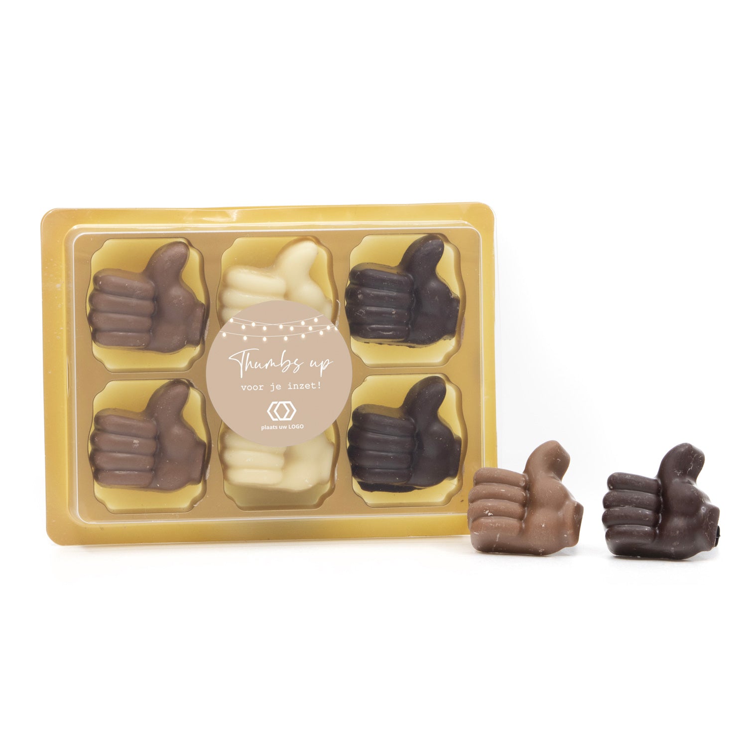 Chocolade duimpjes (6) voor je inzet - Vrijwilliger - Bedankjes.nl