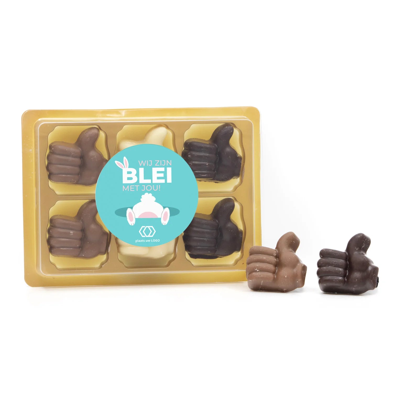 Chocolade duimpjes (6) Thumbs up - Pasen - Bedankjes.nl