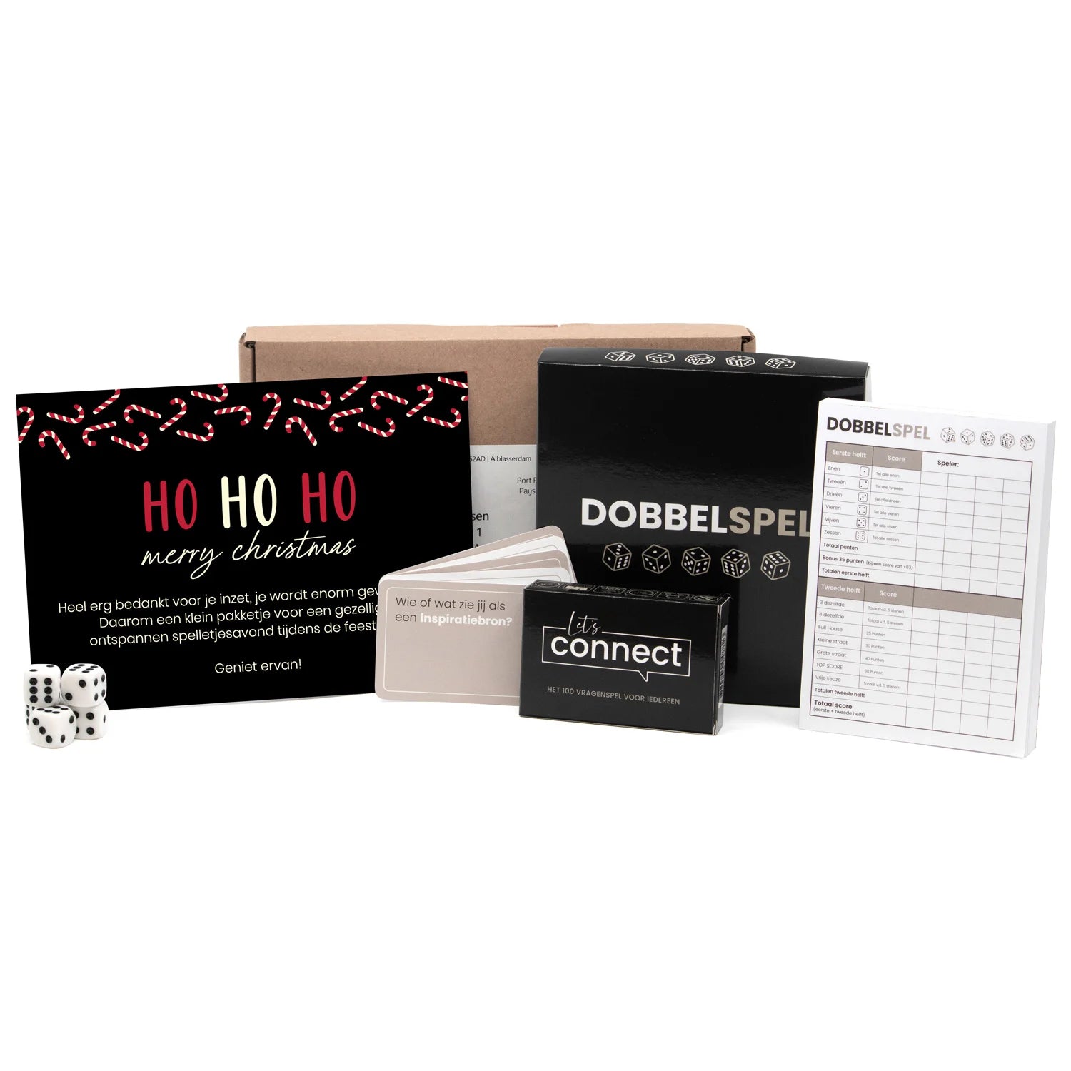 Spelletjes avond in een doosje - Kerst - Bedankjes.nl