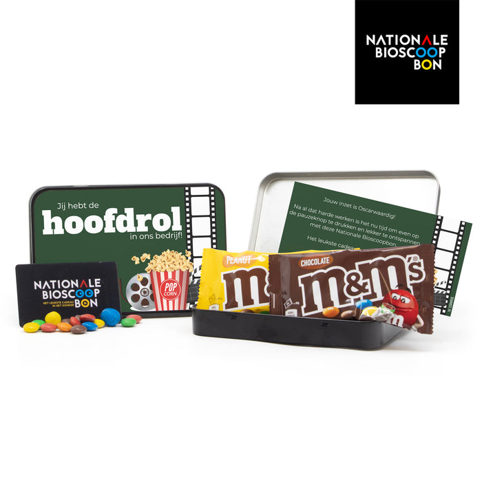 Filmblik met nationale bioscoopbon en eigen etiket - Zakelijk Filmblik met nationale bioscoopbon en eigen etiket - Zakelijk