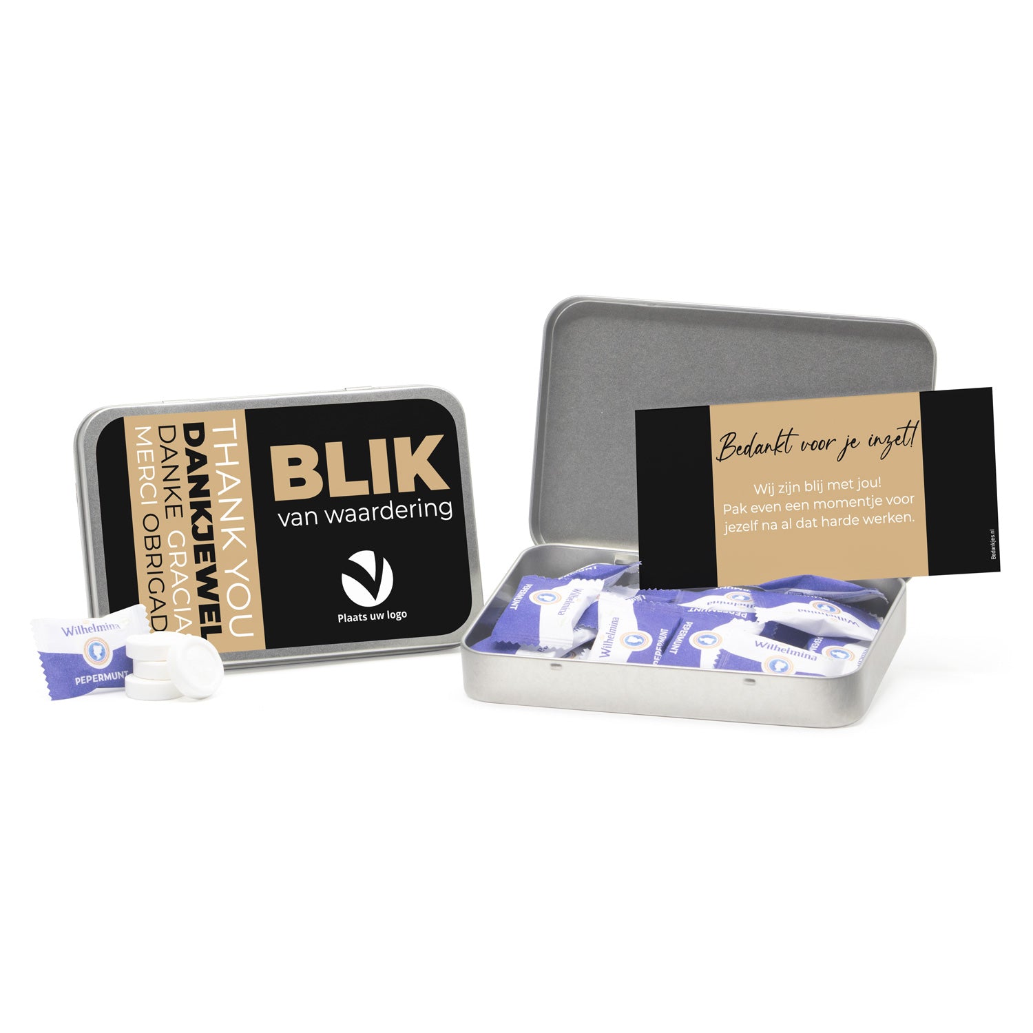 Complimints in blik - Brievenbus - Bedankjes.nl