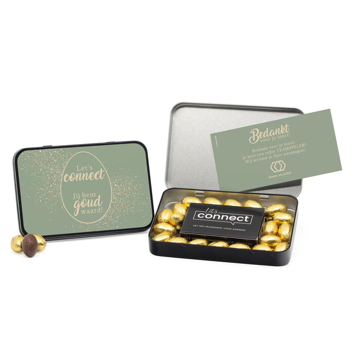 Let's Connect vragenspel in blik met paaseitjes - Pasen Let's Connect vragenspel in blik met paaseitjes - Pasen