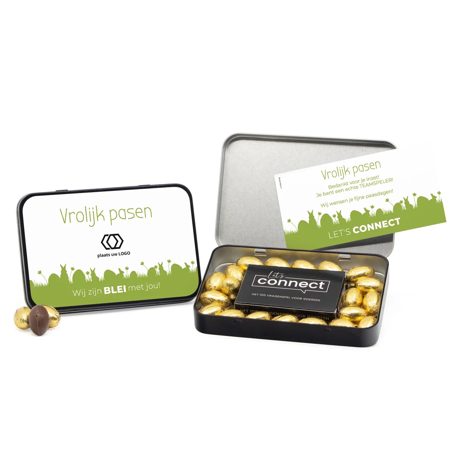 Let's Connect vragenspel in blik met paaseitjes - Pasen - Bedankjes.nl