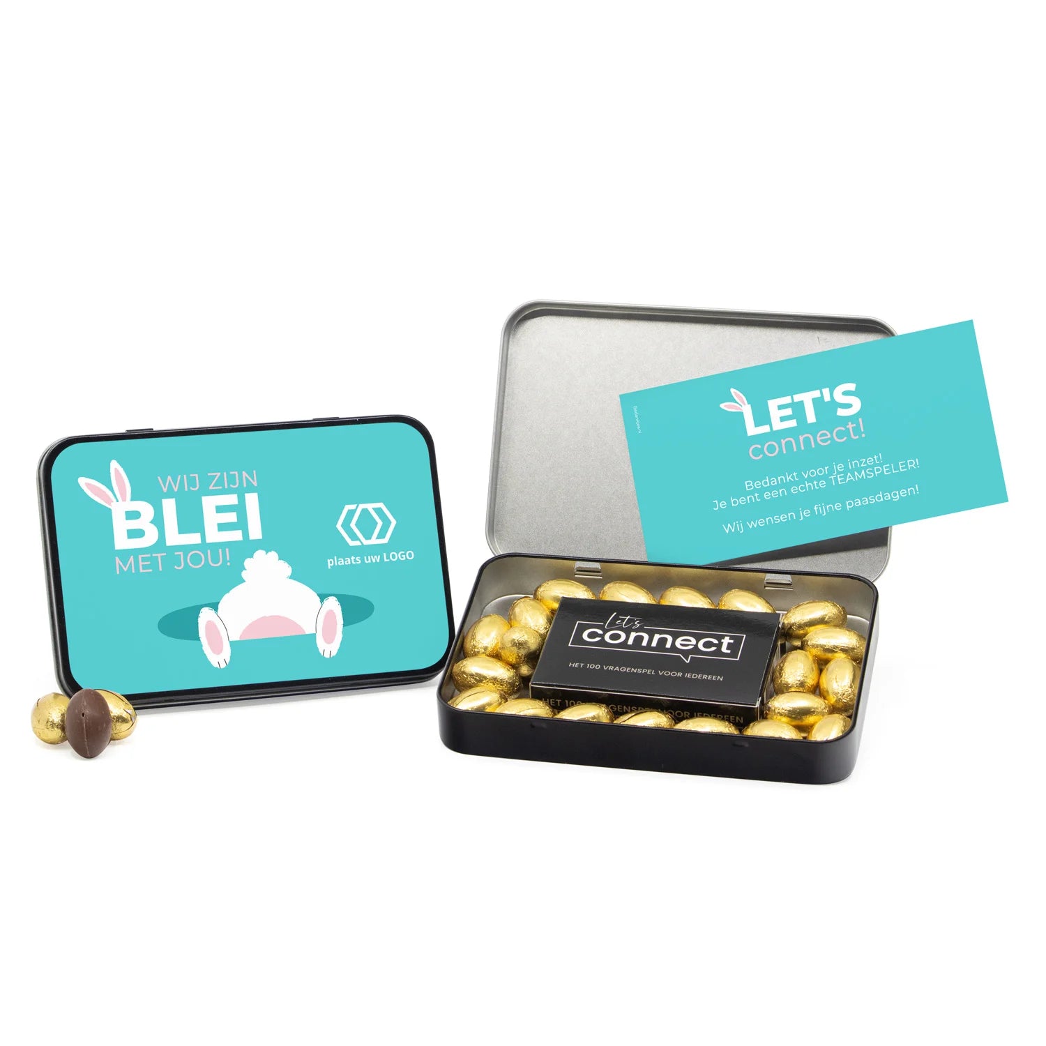 Let's Connect vragenspel in blik met paaseitjes - Pasen - Bedankjes.nl