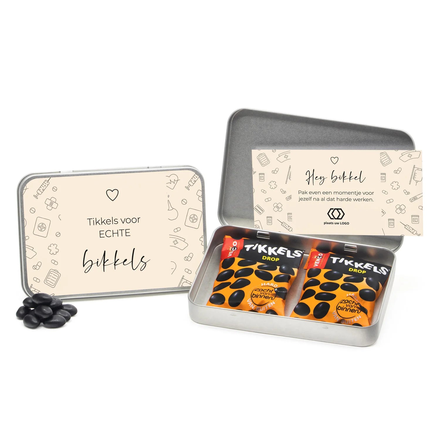 Tikkels voor Bikkels in bewaarblik - Verpleging - Bedankjes.nl