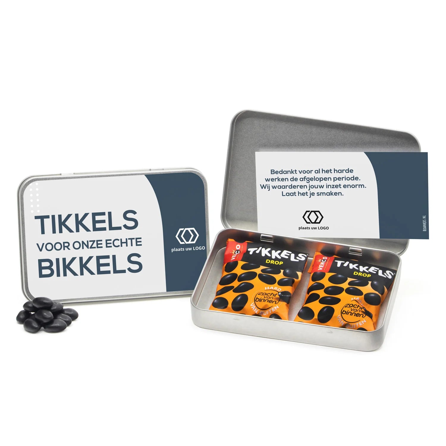 Tikkels voor Bikkels in bewaarblik - Zakelijk - Bedankjes.nl