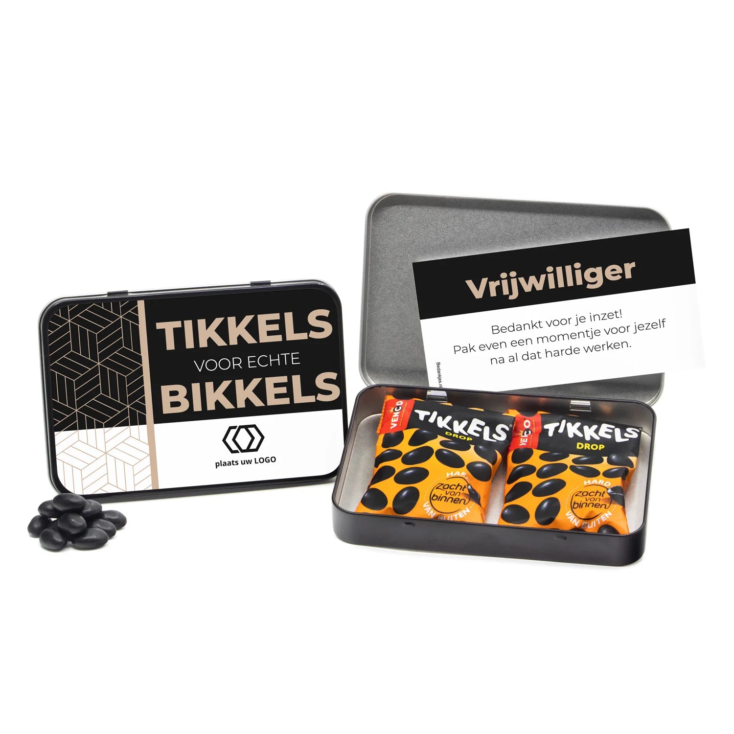 Tikkels voor Bikkels in bewaarblik - Vrijwilliger - Bedankjes.nl
