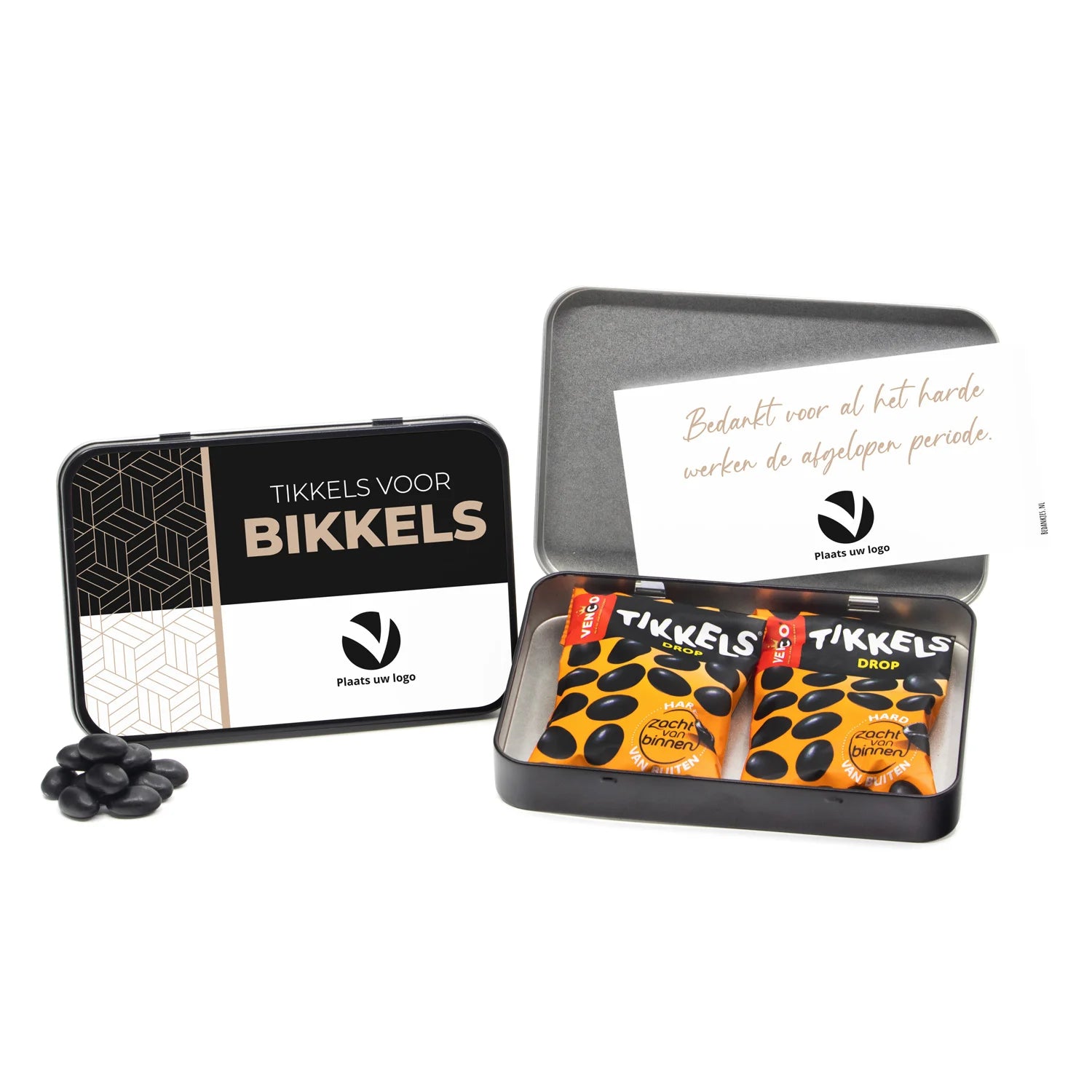 Tikkels voor Bikkels in bewaarblik - Zakelijk - Bedankjes.nl