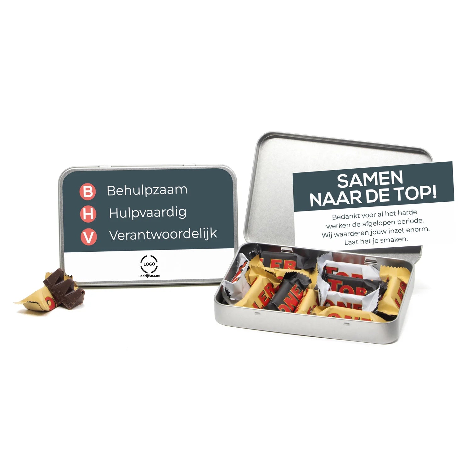 Toblerone in blik met eigen kaart - BHV
