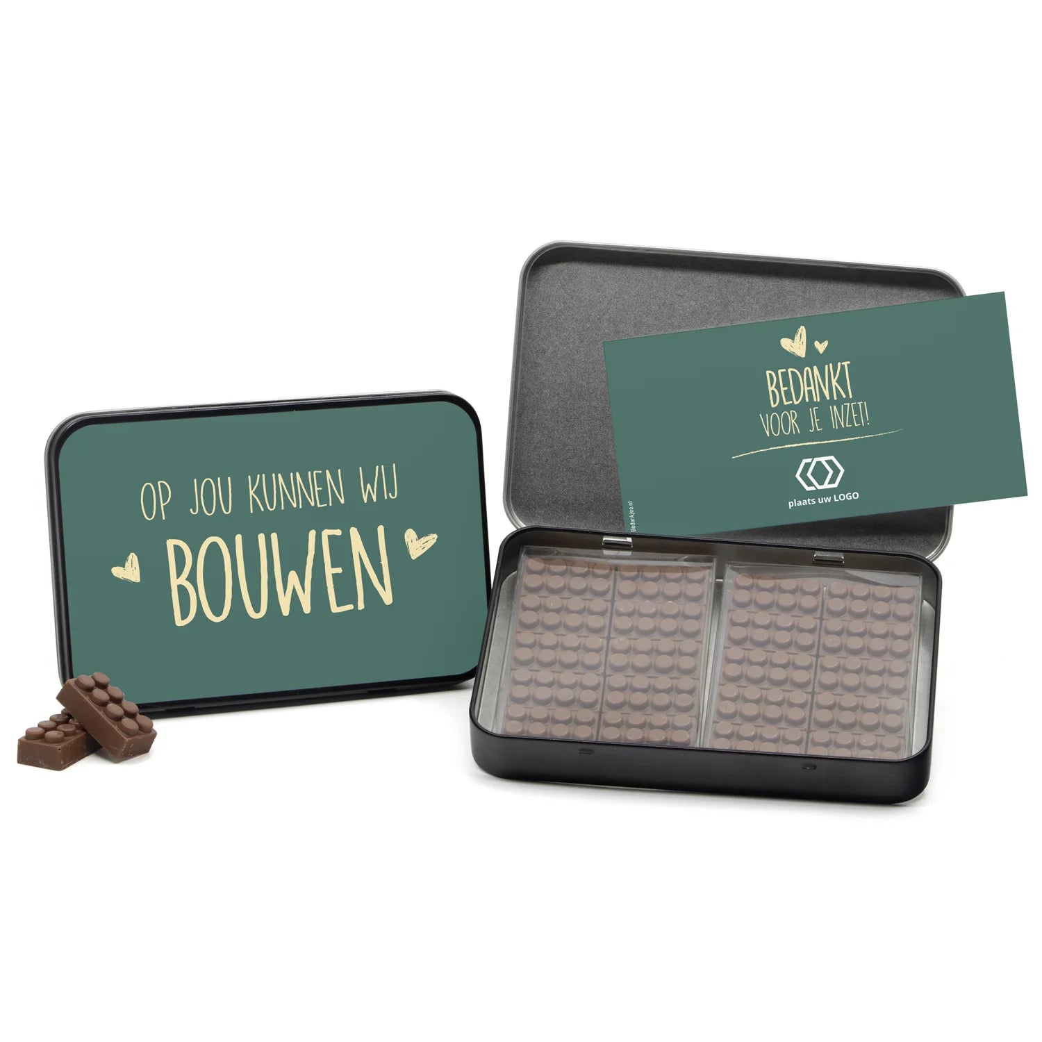 Bouwstenen in bewaarblik eigen kaart - Leraar - Bedankjes.nl