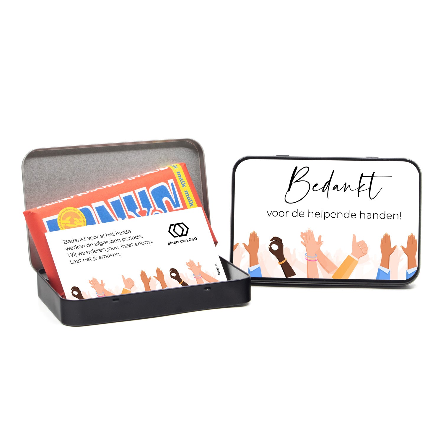 Tony's Chocolonely 180 gram in persoonlijk blik - Zakelijk - Bedankjes.nl