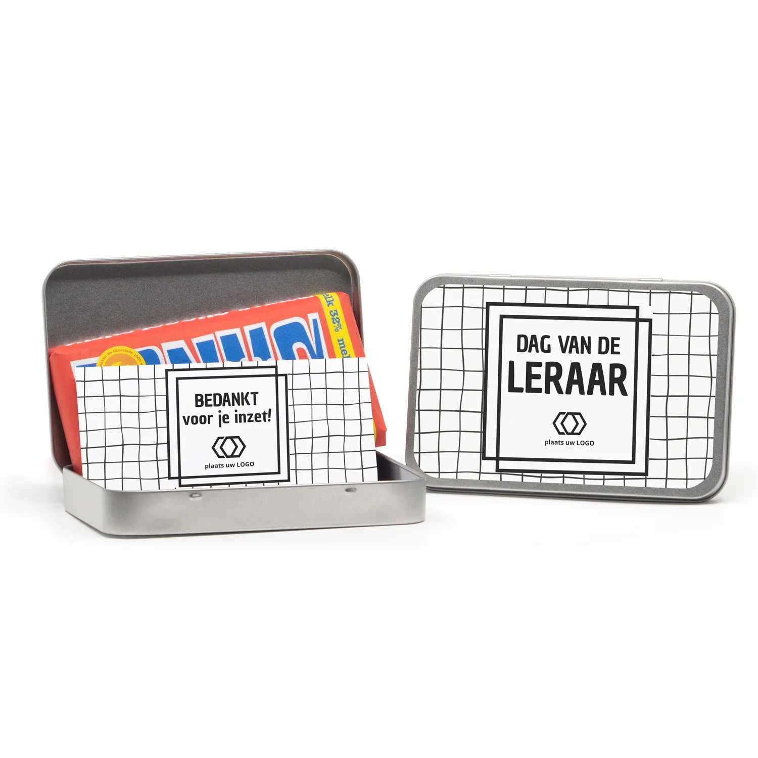 Tony's Chocolonely 180 gram in blik - Leraar - Bedankjes.nl