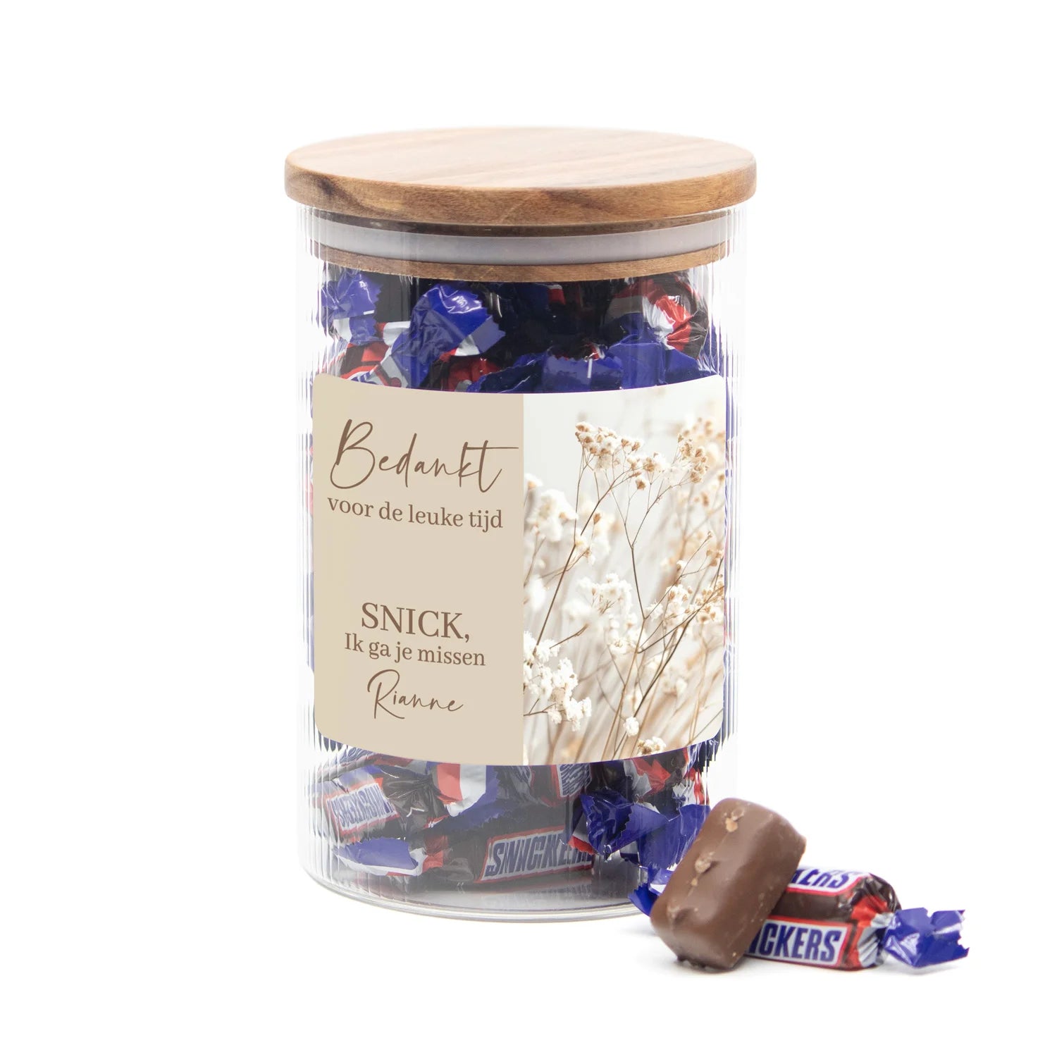 Snick... Ik ga ervandoor! Pot met persoonlijk etiket - Afscheid collega - Bedankjes.nl