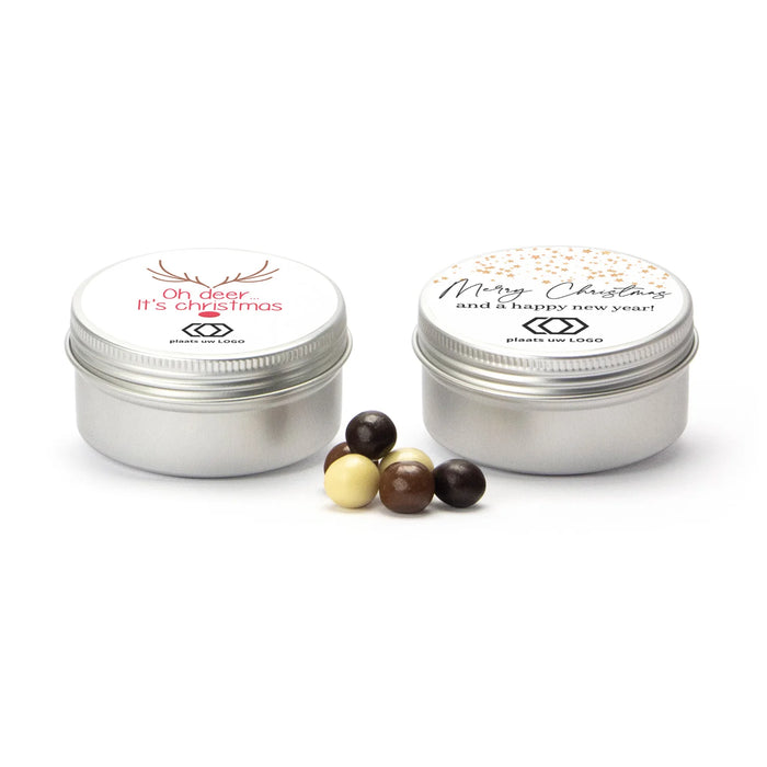 Aluminium blikje met snoepjes - Kerst Aluminium blikje met snoepjes - Kerst