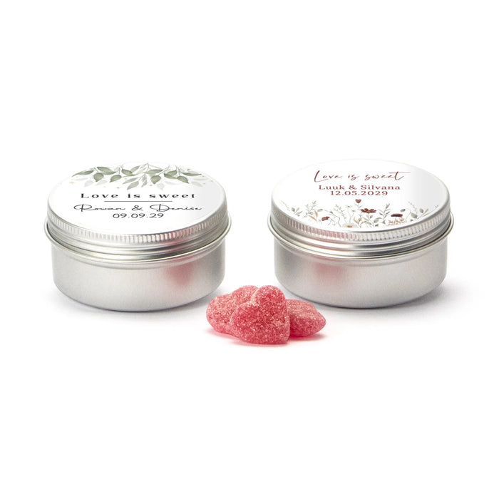 Blikje met eigen etiket - Trouwen Blikje met eigen etiket - Trouwen