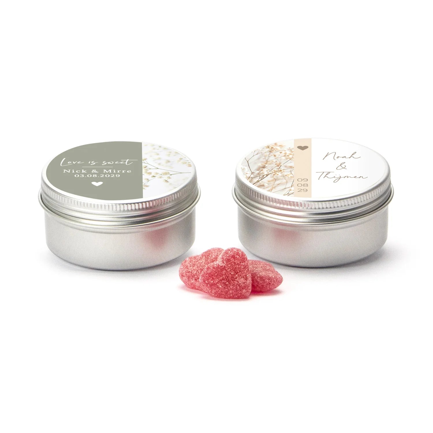 Blikje met eigen etiket - Trouwen - Bedankjes.nl