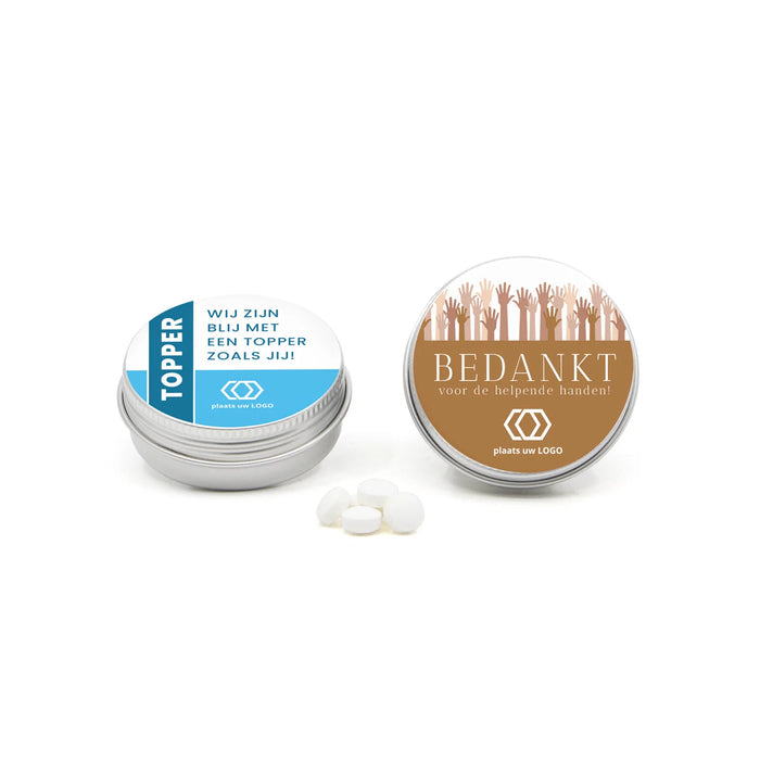 Mintblikje met snoepjes - Zakelijk Mintblikje met snoepjes - Zakelijk