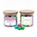 Pot medium met ribbelglas en paaseitjes - Pasen - Bedankjes.nl