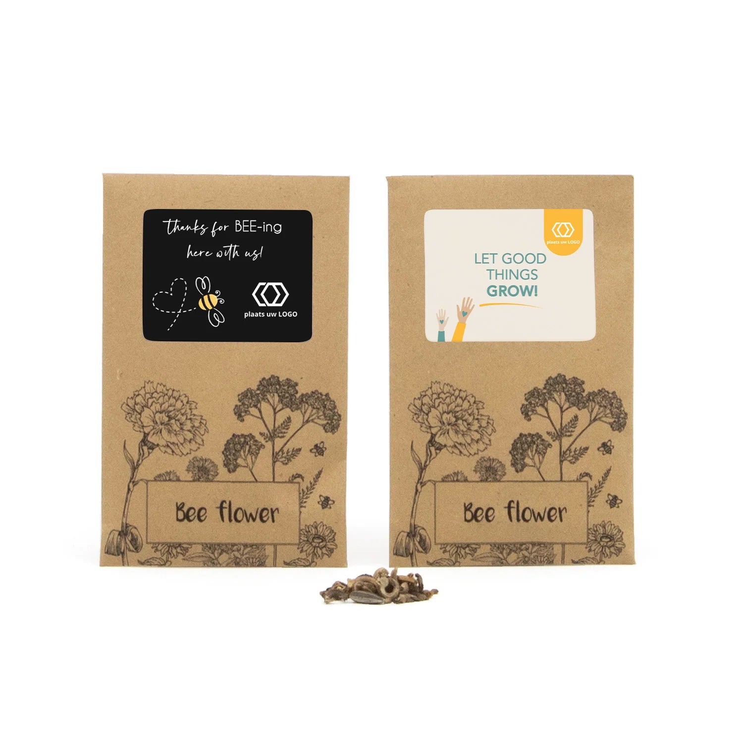 Bee flower zakje met eigen etiket - Zakelijk