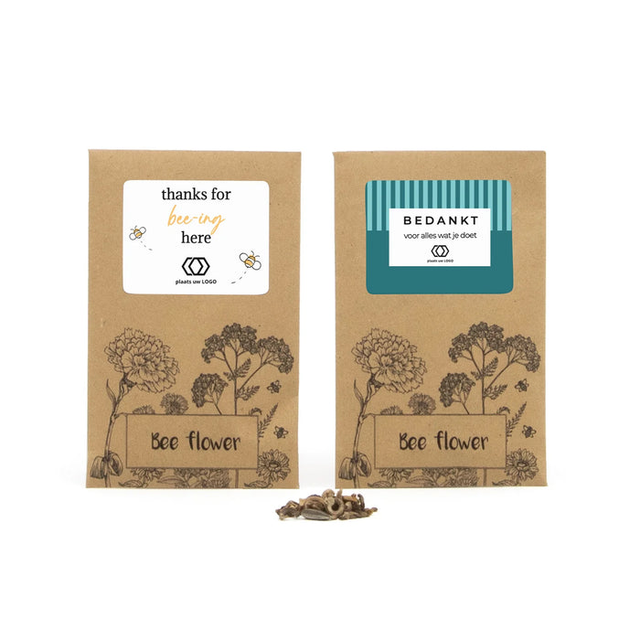 Bee flower zakje met eigen etiket - Zakelijk Bee flower zakje met eigen etiket - Zakelijk