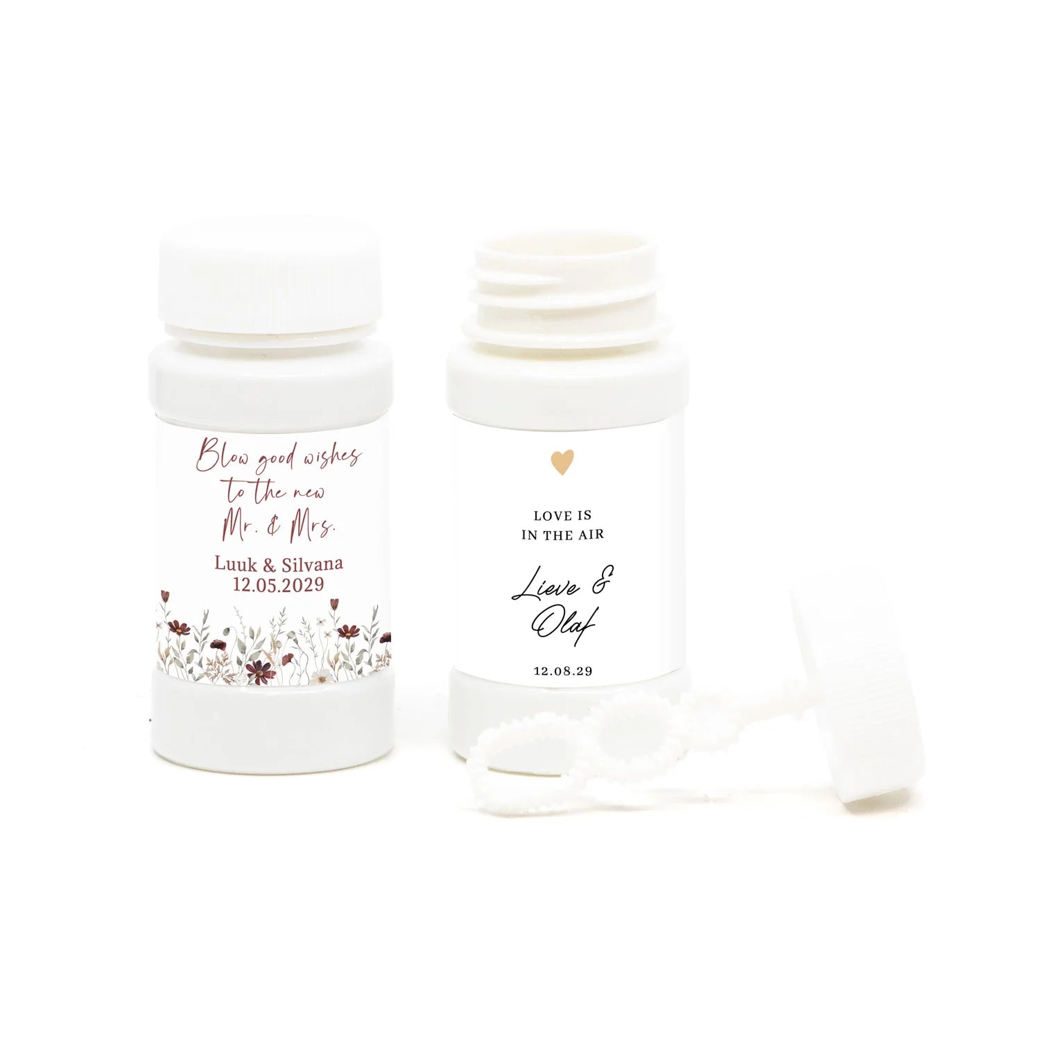 Bellenblaas met eigen etiket - Trouwen - Bedankjes.nl