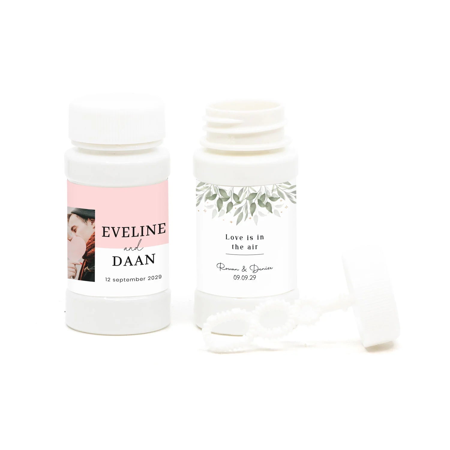 Bellenblaas met eigen etiket - Trouwen - Bedankjes.nl