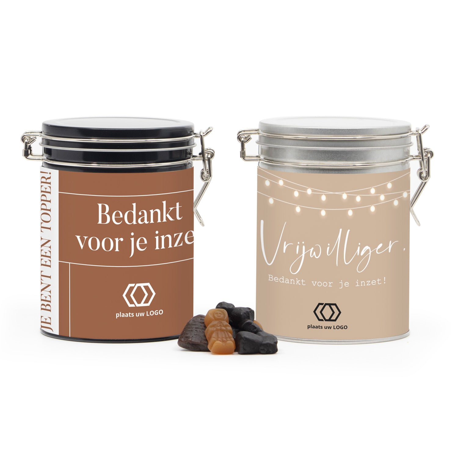 Beugelblik met eigen wikkel - Vrijwilliger - Bedankjes.nl