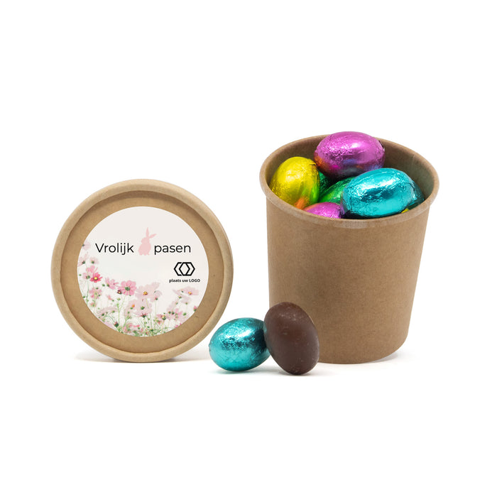 Bio kraftbekertje met paaseitjes - Pasen Bio kraftbekertje met paaseitjes - Pasen