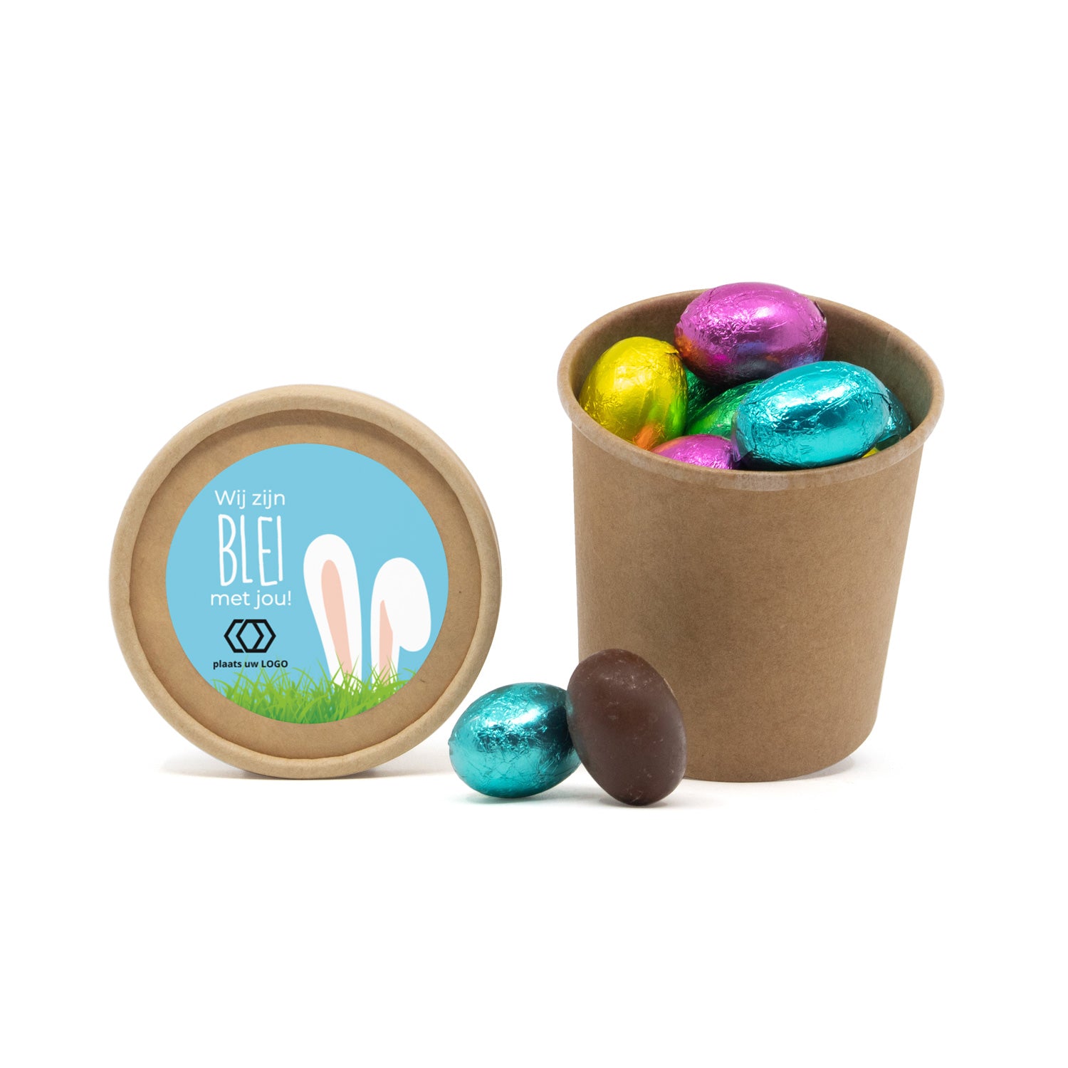 Bio kraftbekertje met paaseitjes - Pasen - Bedankjes.nl