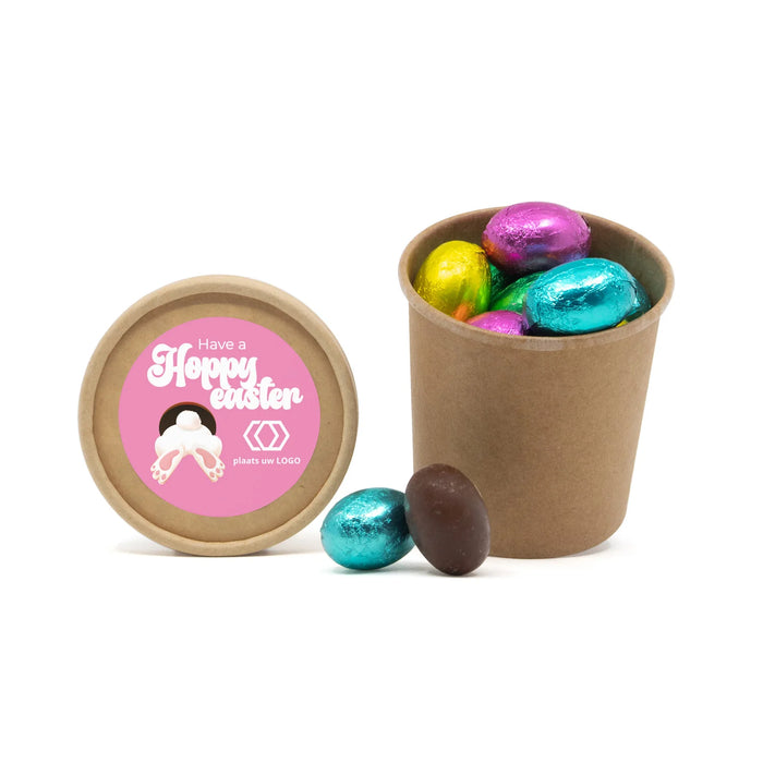 Bio kraftbekertje met paaseitjes - Pasen Bio kraftbekertje met paaseitjes - Pasen
