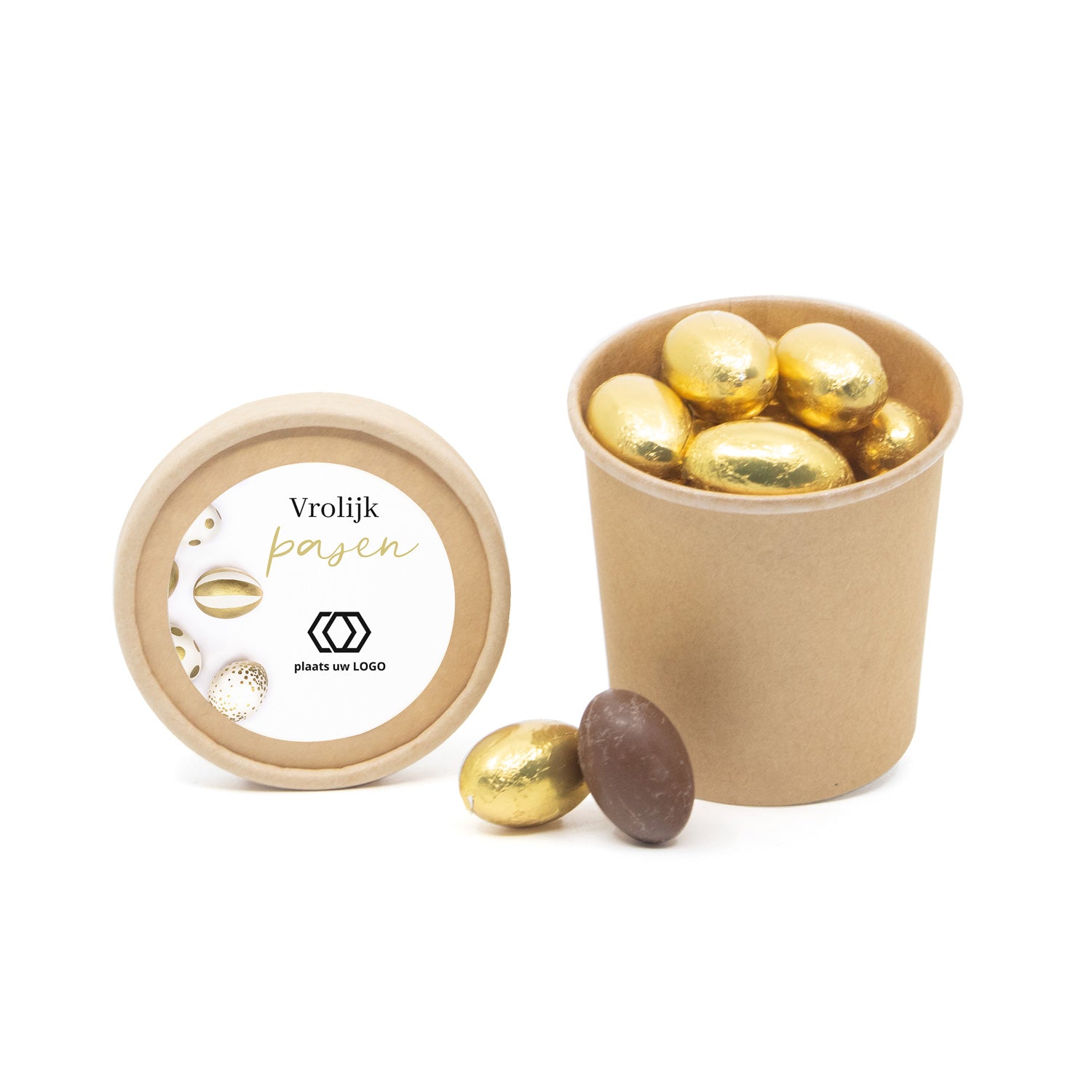 Bio kraftbekertje met paaseitjes - Pasen - Bedankjes.nl