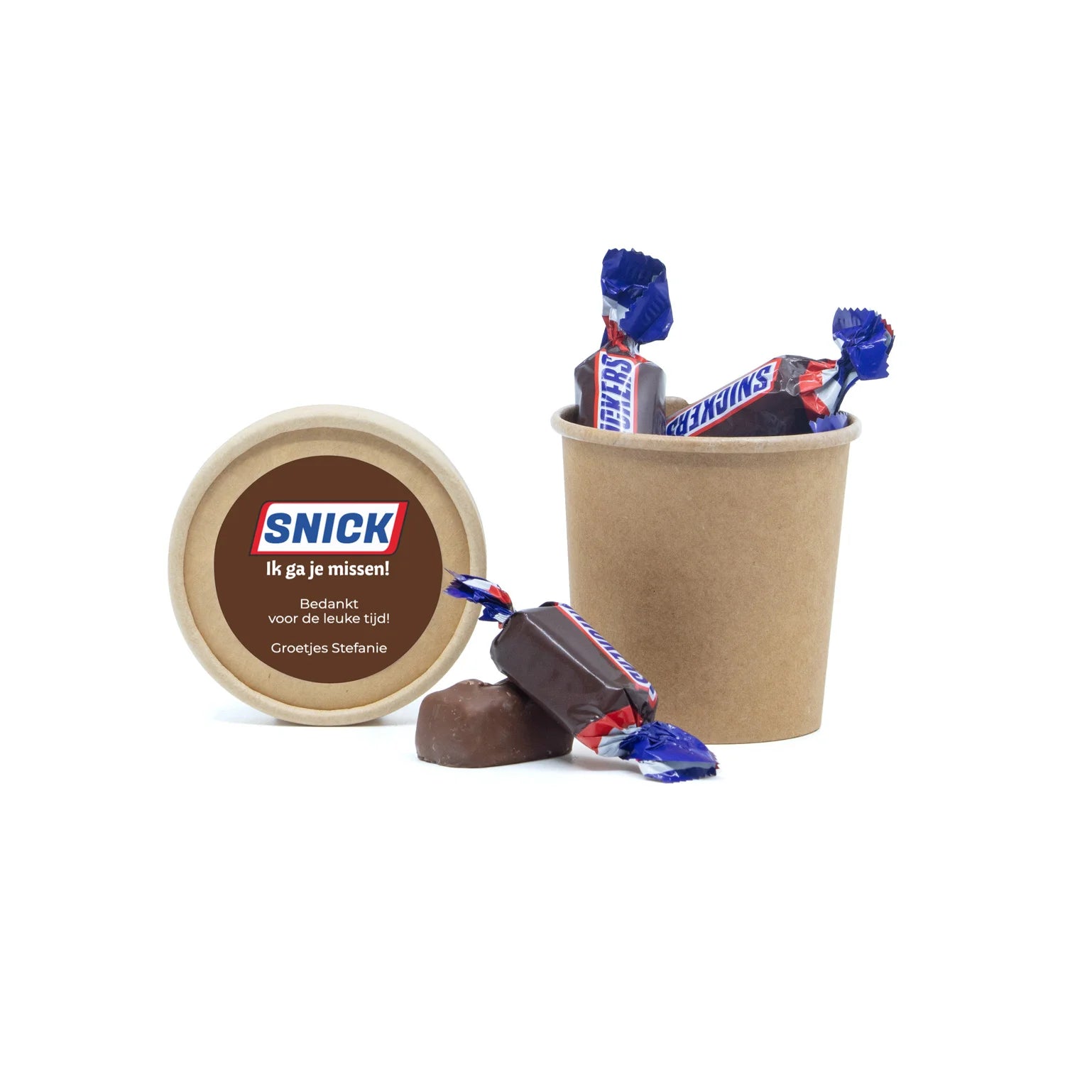 Snick! Ik ga ervandoor in bio Kraftbekertje- Afscheid collega - Bedankjes.nl