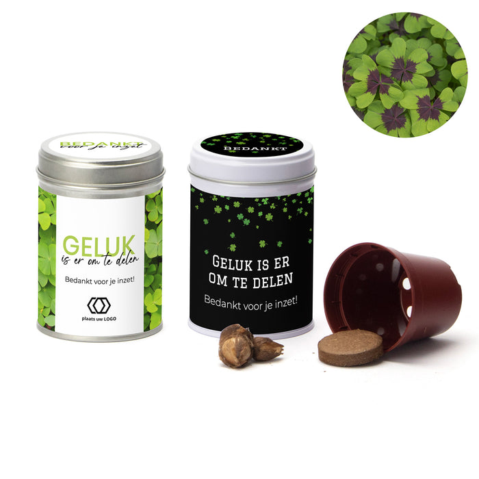 Klavertje vier kweeksetje in blikje - Zakelijk Klavertje vier kweeksetje in blikje - Zakelijk