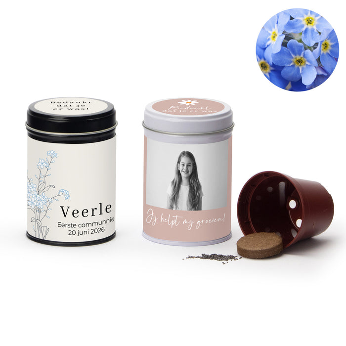 Vergeet me nietje in blikje - Communie meisjes Vergeet me nietje in blikje - Communie meisjes