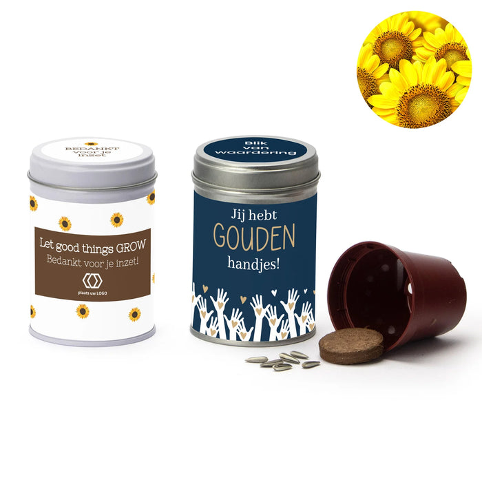 Zonnebloem kweeksetje met eigen wikkel - Zakelijk Zonnebloem kweeksetje met eigen wikkel - Zakelijk