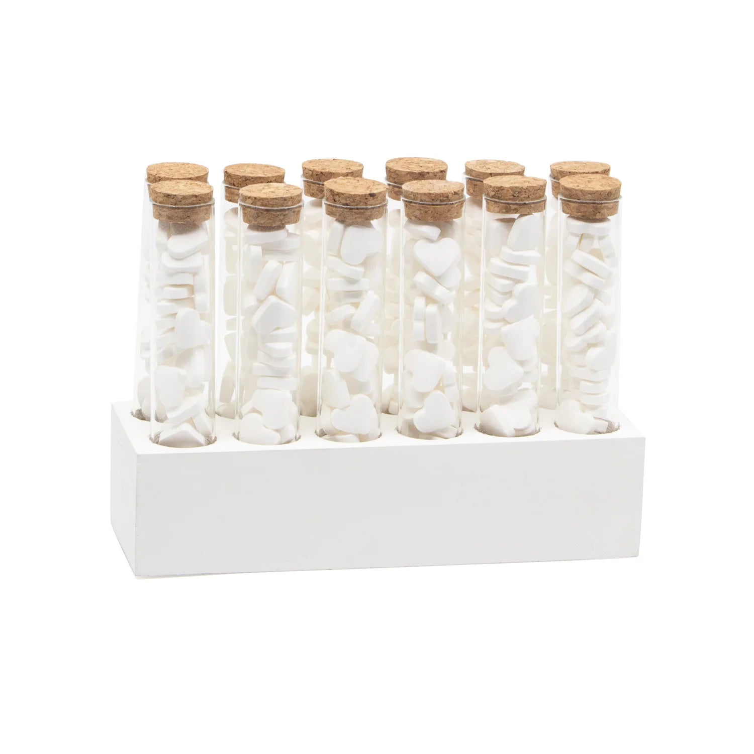 Houten decoblok voor 12 reageerbuisjes - Bedankjes.nl