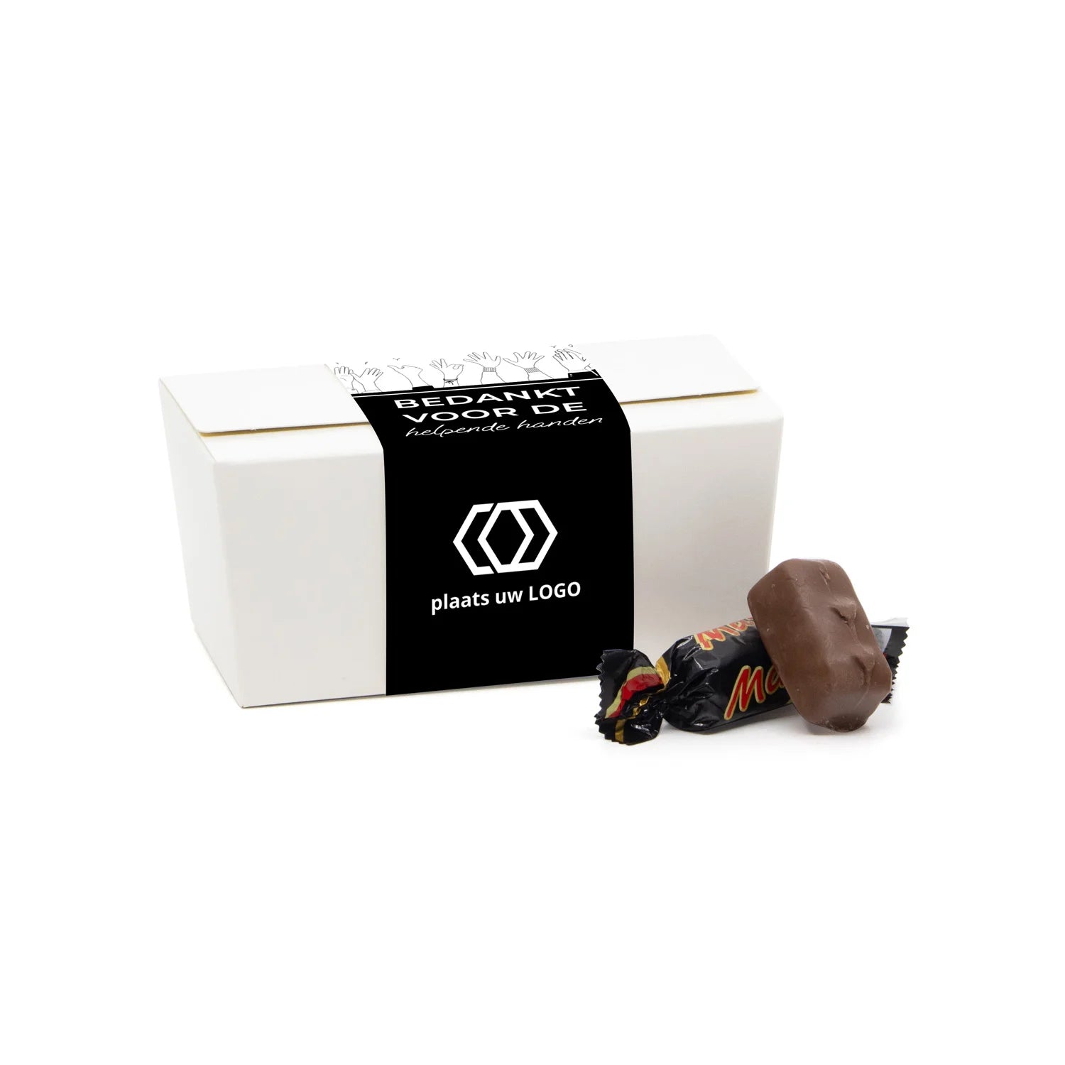 Bonbondoosje met chocolade en etiket - Zakelijk - Bedankjes.nl