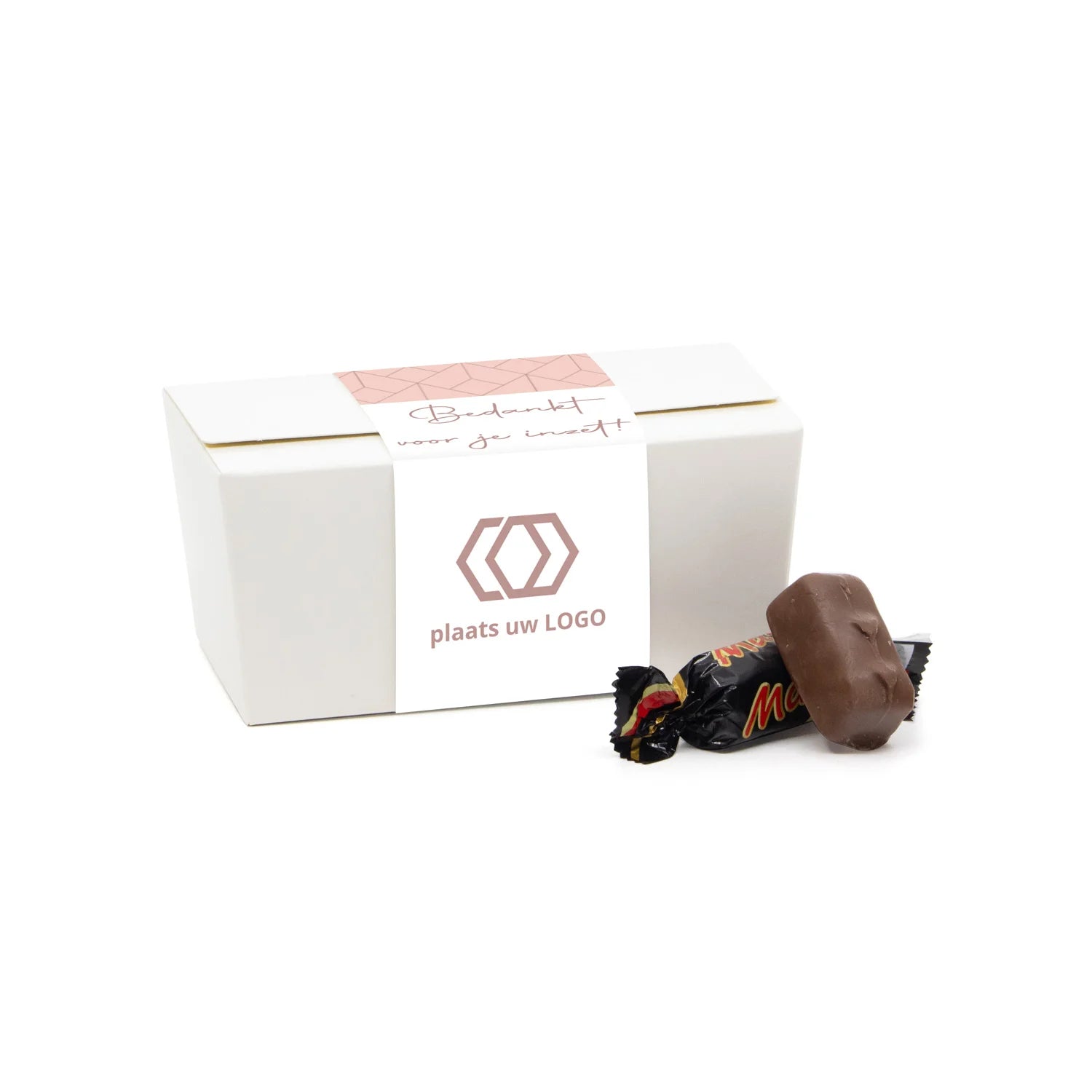 Bonbondoosje met chocolade en etiket - Zakelijk - Bedankjes.nl