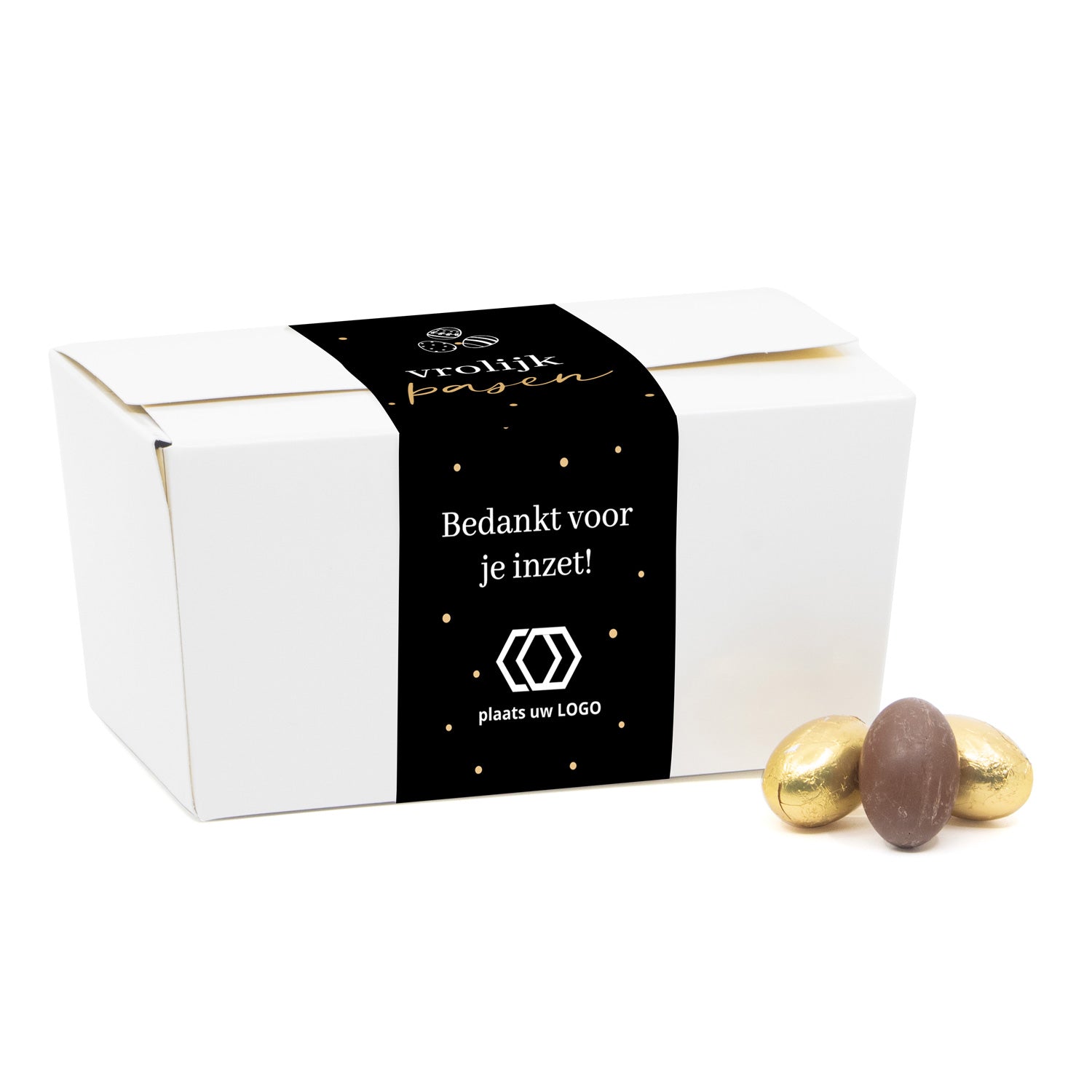 Bonbondoos met paaseitjes en eigen sleeve - Pasen - Bedankjes.nl