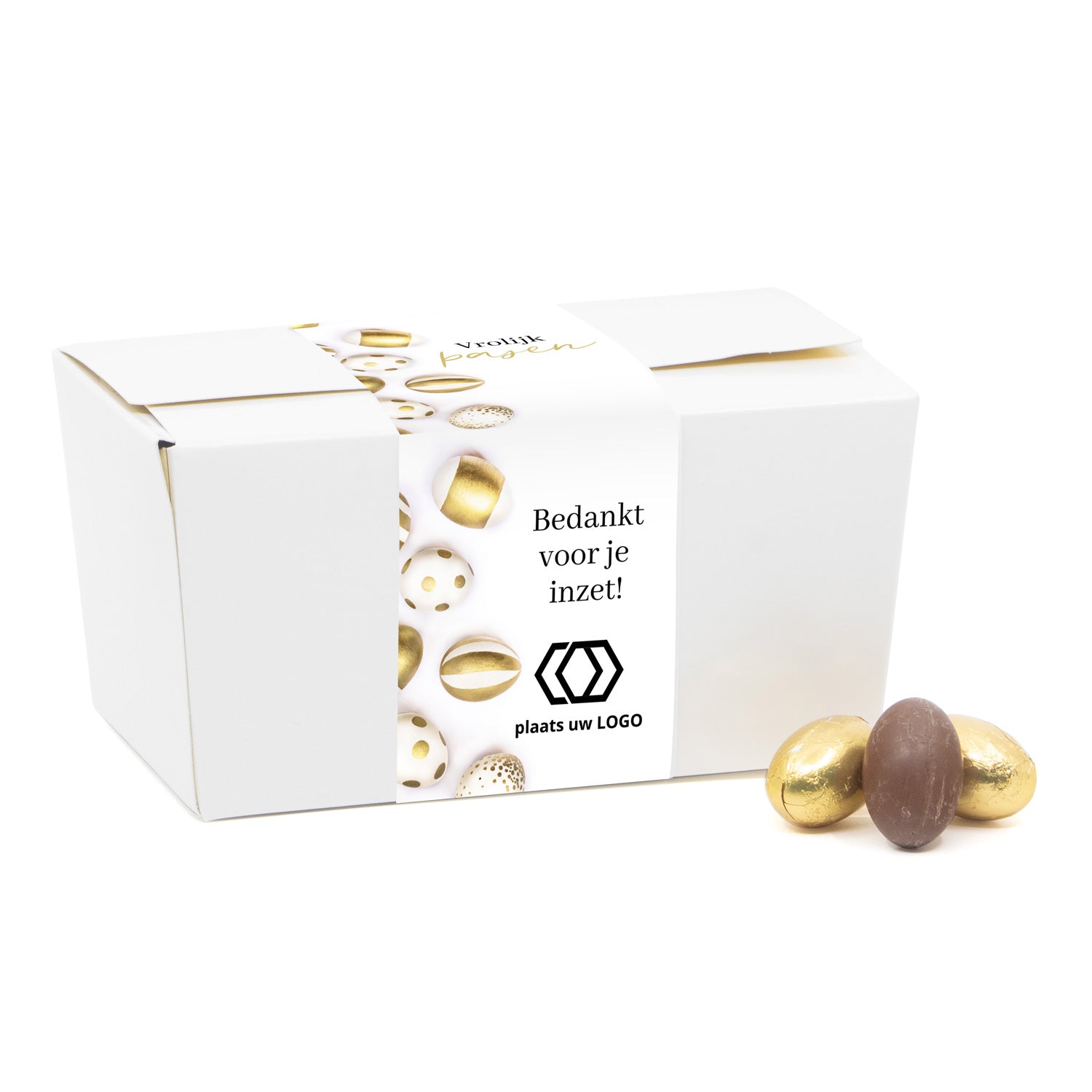 Bonbondoos met paaseitjes en eigen sleeve - Pasen - Bedankjes.nl