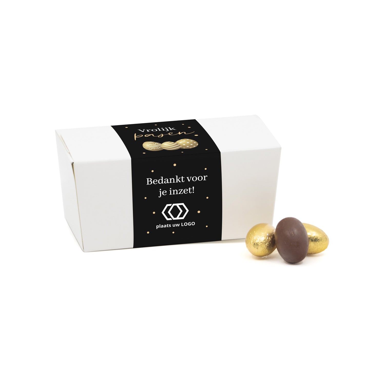 Bonbondoosje paaseitjes en eigen sleeve - Pasen - Bedankjes.nl