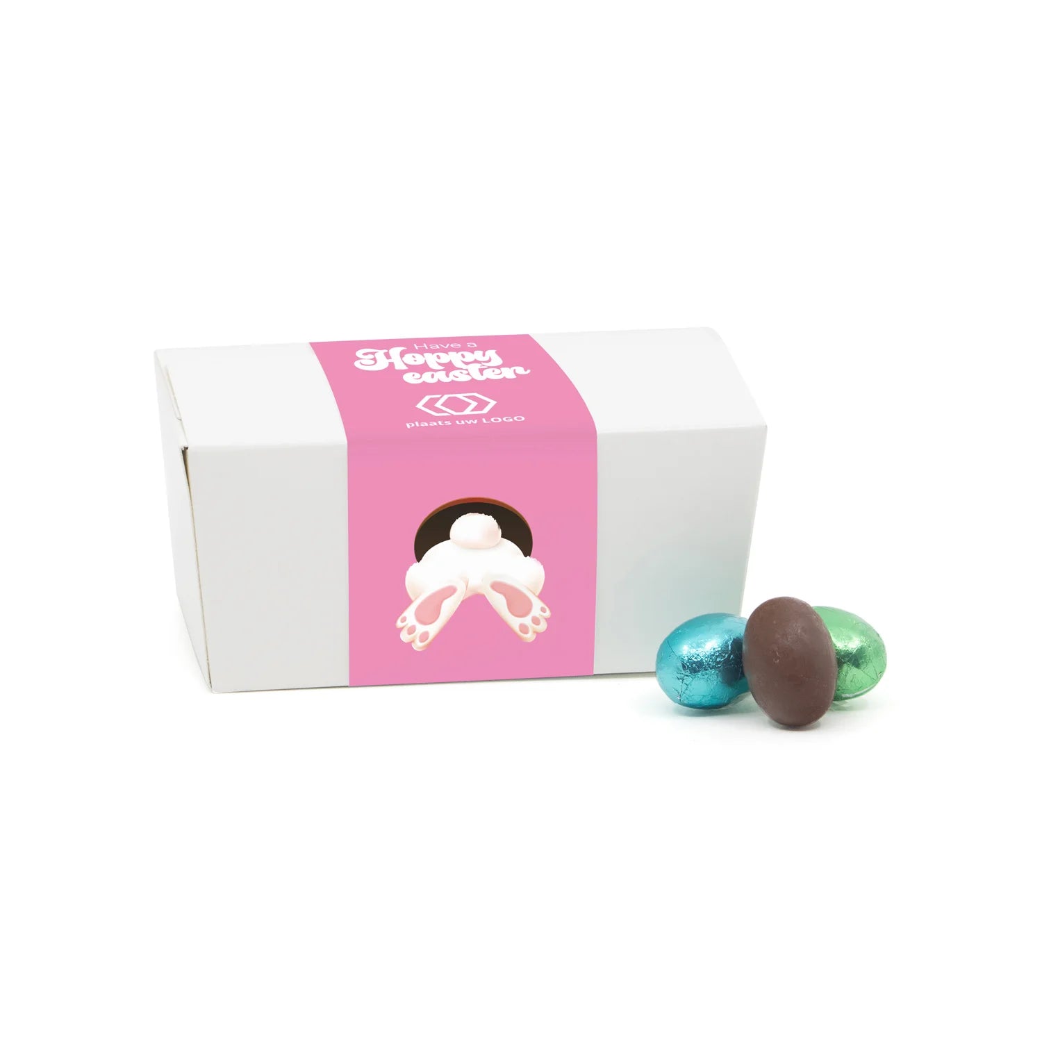 Bonbondoosje paaseitjes en eigen sleeve - Pasen - Bedankjes.nl