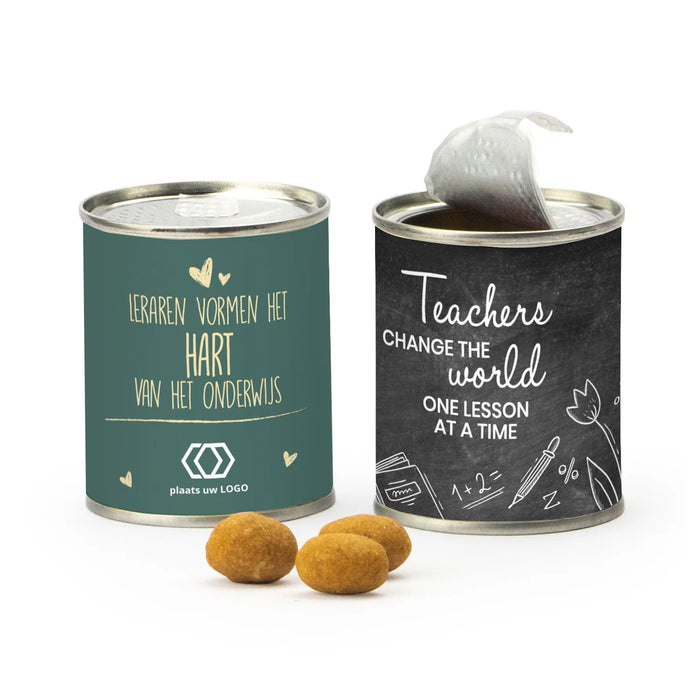 Blikje Borrelnootjes met logo - Leraar Blikje Borrelnootjes met logo - Leraar