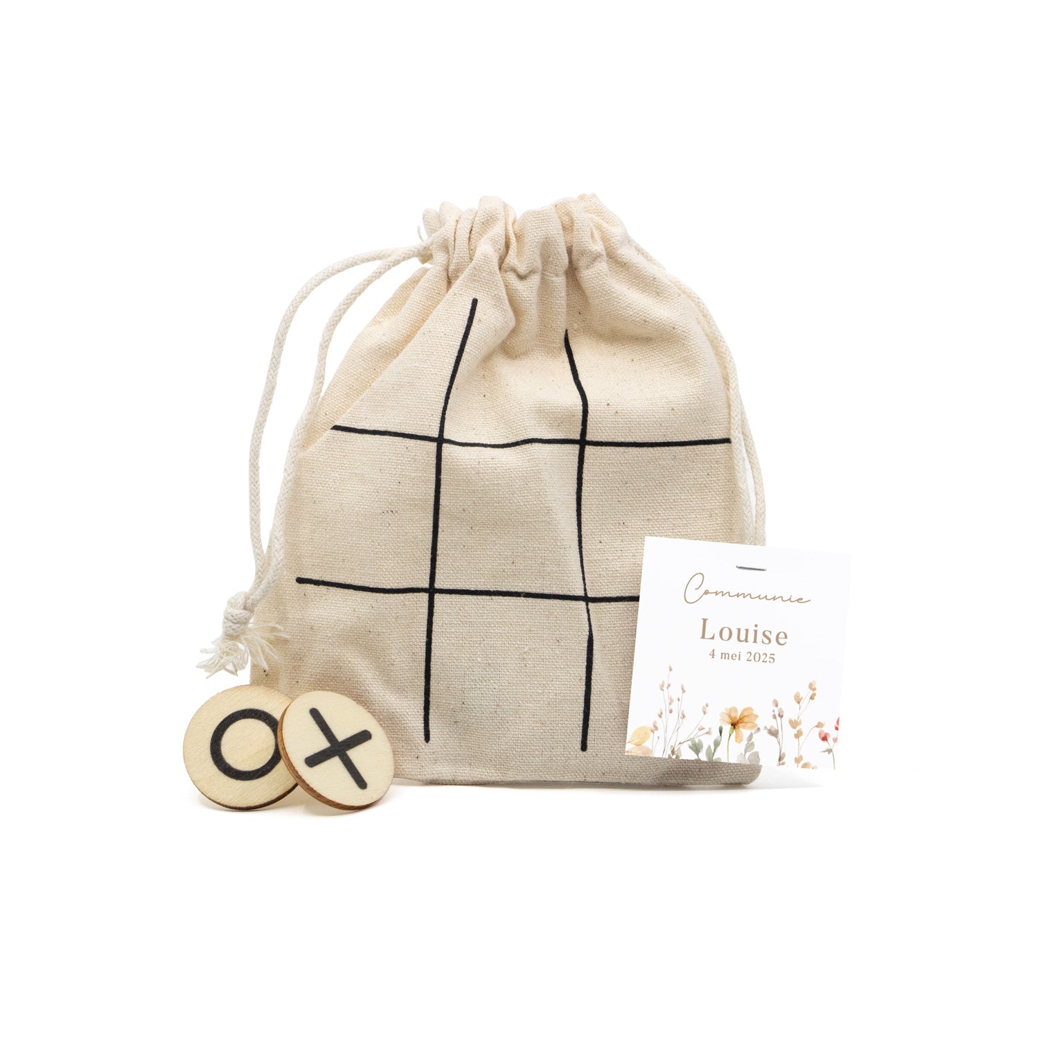 Boter kaas en eieren met eigen kaartje - Communie meisje - Bedankjes.nl